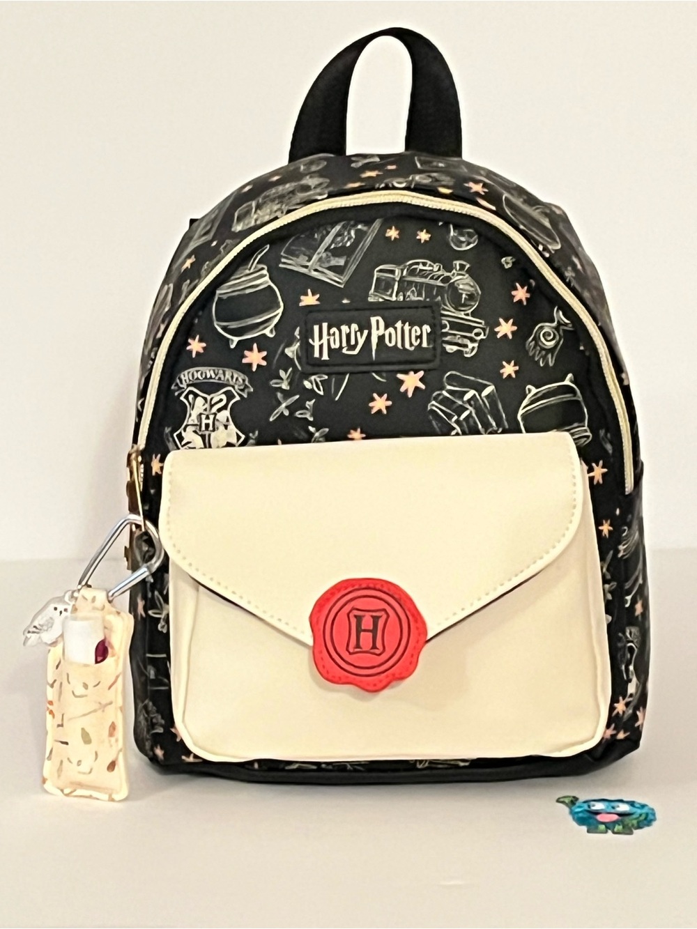 Hogwarts Acceptance Letter Backpack with Hedgewig Lip Balm Case Zipper Pull